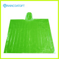 Poncho de chuva verde promocional de PE (Rpe-095)